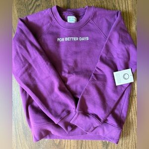 NWT For Better Days Vintage Crew Neck Sweatshirt Magenta For Days Medium Organic
